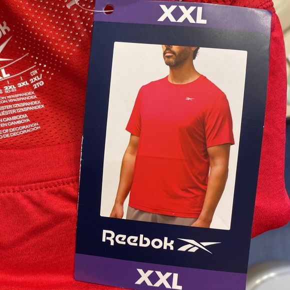 NWT Men’s Red Reebok Textured Active Tee Size XXL - Picture 14 of 15